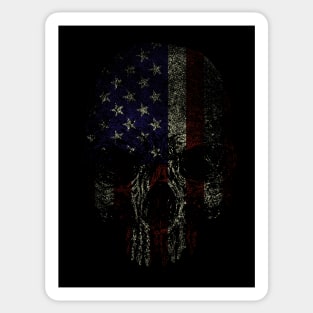 American Flag Skull Sticker